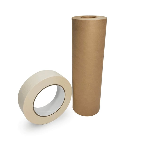 Idl Packaging 9 x 60 yd Masking Paper and 1 1/2 x 60 yd GP Masking Tape Set of 9 Each for Covering GPH-9, 4457-112 - main